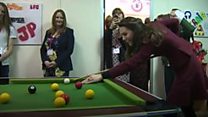 Duchess shows off pool-playing skills