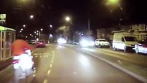 Biker caught on dashcam