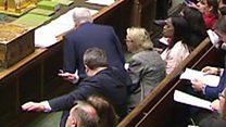 Labour deputy leader 'dabs' during PMQs