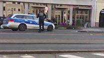 Moment police shoot Heidelberg attacker