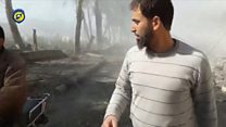 Activists capture Homs air strike aftermath