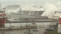Footage shows Azores storm surge