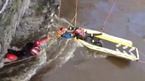 Injured canoeist rescued from river
