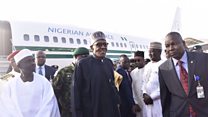 Buhari flies back home