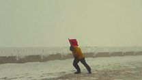 Wind sweeps US scientist off his feet