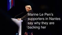 Marine Le Pen's supporters in Nantes