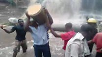 Cleaning up after Ghana waterfall accident