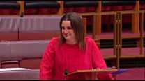 Australian senator weeps over welfare cuts