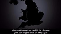 Beth yw canolfan trawma difrifol a beth yw'r sefyllfa yng Nghymru?