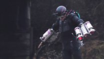 Man creates a jet engine powered suit