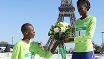 The happy couple of marathon running