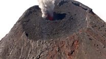 Volcanic eruption captured by drones