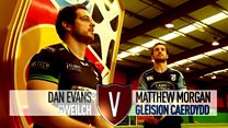 Dan Evans v Matthew Morgan: Y bêl yn y bin