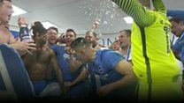 Brighton players and fans celebrate