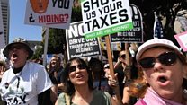 Trump tax demos held across US