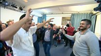 Syrian refugees thank town with party