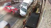 Dramatic car crash captured on CCTV