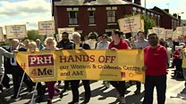 Noisy protest over A&E downgrade plans