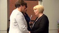 Arlene Foster says thank you in Irish
