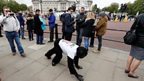 Moment 'Mr Gorilla' finishes marathon