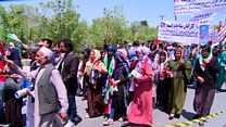 راهپیمایی اعتراضی کارگران افغان در کابل