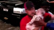 Baby and toddler pulled from flooded car