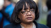 Diane Abbott trips through police policy