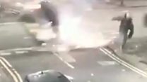 Man's lucky escape from crashing car in Leeds