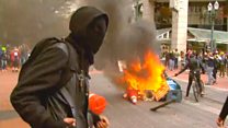 Portland protests turn violent