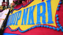 Ratusan karangan bunga di Mabes Polri