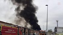 Chemical plant fire injures many