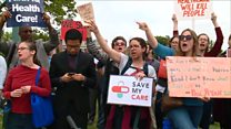 Protesters yell 'shame' at politicians