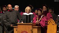 Students jeer Trump's education secretary