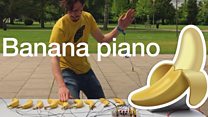 Making music with a banana piano