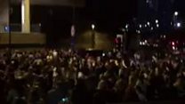 Footage captures chaos outside arena