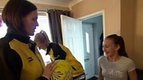 Netballers pay visit to terror victim