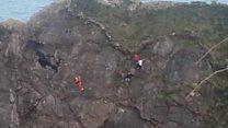 Helicopter rescue near Lulworth Cove