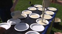 Custard pie throwing comp