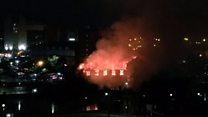 Fire tears through disused pub in Salford
