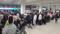 Queues as airport check-in fails
