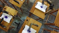 The robots attending arts class