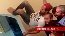 Why are these people dancing on walls?