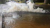 Burst water pipe in Totton