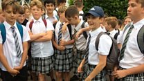 Schoolboys stay cool in skirts