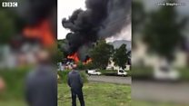 One hundred cars on fire at scrap yard