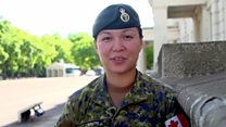 Female soldier leads Queen's Guard