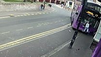 Dramatic moment man is hit by a bus in Reading