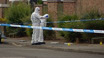 Forensic experts at scene of stabbing