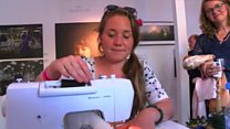 The artist who sews portraits
