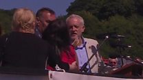 Corbyn interrupted during gala speech